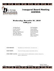 Inaugural Board Meeting AGENDA - Upper Canada District School ...