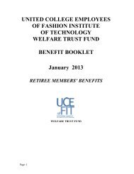 Welfare Fund Benefit Booklet (Retiree Members' Benefits) - Uce-fit.org