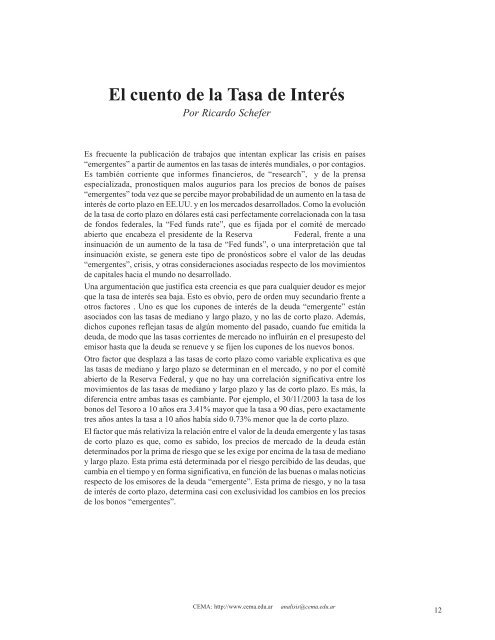 El cuento de la Tasa de InterÃ©s - Universidad del CEMA