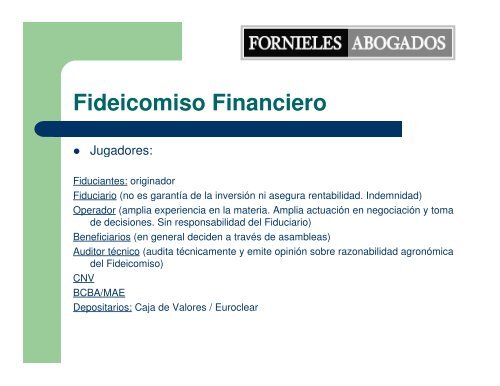 El tratamiento del fideicomiso en la actividad agropecuaria