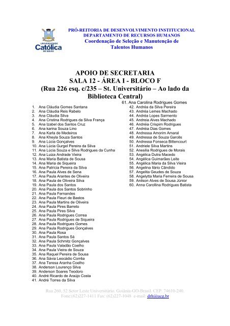 ASSISTENTE TÃCNICO â ADVOGADO JÃNIOR SALA 1 ... - Ucg