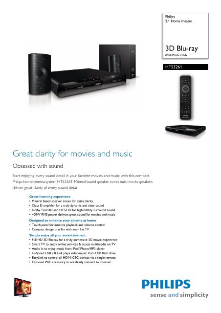 HTS3261/12 Philips 2.1 Home theater