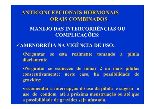 anticoncepcionais hormonais orais combinados - Ucg