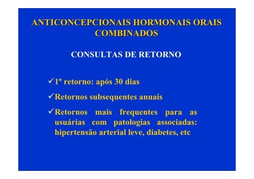 anticoncepcionais hormonais orais combinados - Ucg