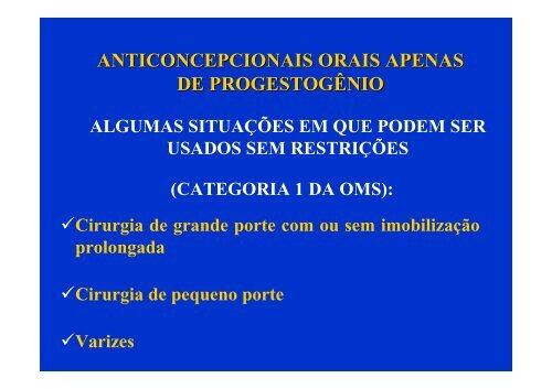 anticoncepcionais hormonais orais combinados - Ucg