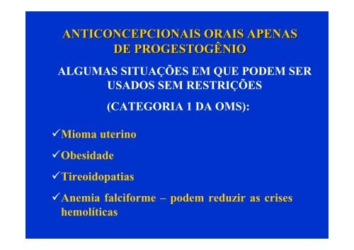 anticoncepcionais hormonais orais combinados - Ucg