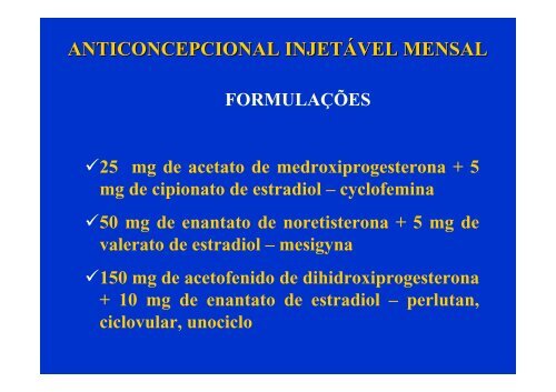 anticoncepcionais hormonais orais combinados - Ucg