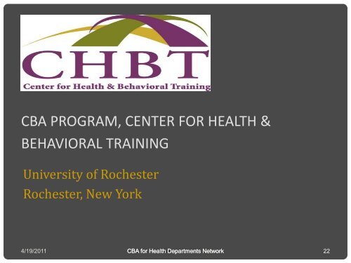 capacity building assistance (cba) for health departments