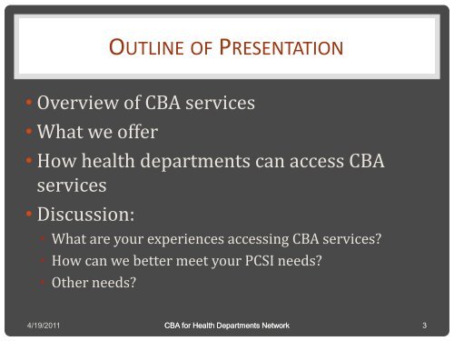 capacity building assistance (cba) for health departments