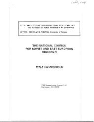 The Movement for Nature Protection in the Soviet Union - University ...