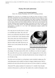 Playing with caustic phenomena