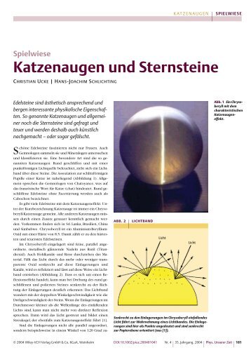 Katzenaugen und Sternsteine: Spielwiese