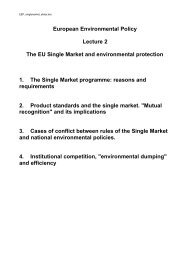 European Environmental Policy Lecture 2 The EU Single ... - UCL