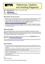 Guide to References, Citations and Avoiding Plagiarism - UCL