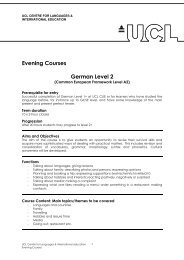 Evening Courses German Level 2 - UCL