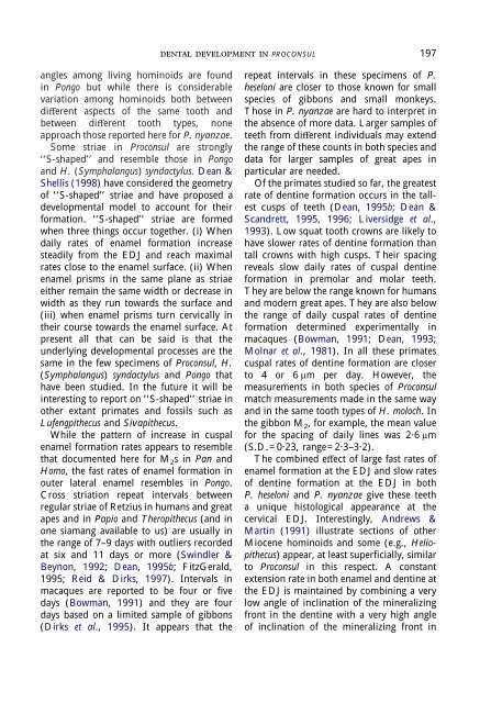 Comparative dental development and microstructure of ... - UCL