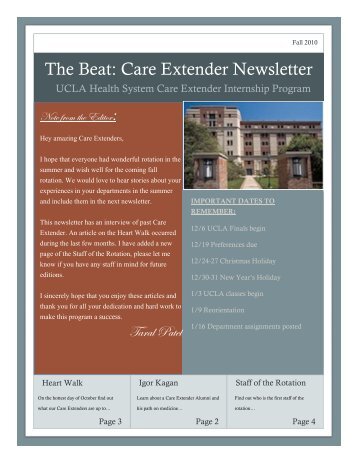The Beat: Care Extender Newsletter - UCLA Health System