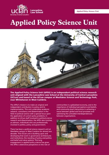 Applied Policy Science Unit - University of Central Lancashire