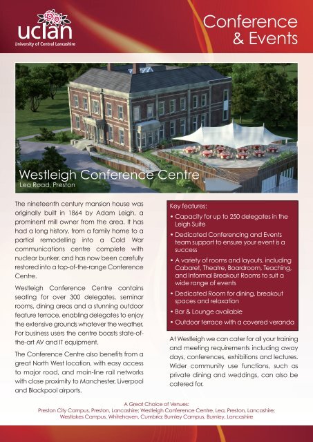 Westleigh Brochure - University of Central Lancashire