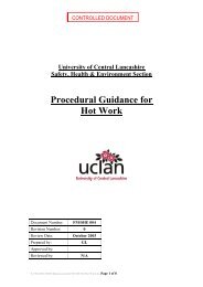 Procedural Guidance for Hot Work - University of Central Lancashire