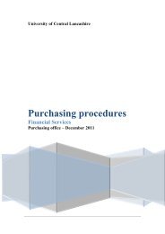 Purchasing procedures - University of Central Lancashire