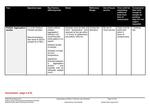 haematology users' handbook - University College London Hospitals