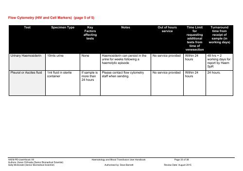 haematology users' handbook - University College London Hospitals