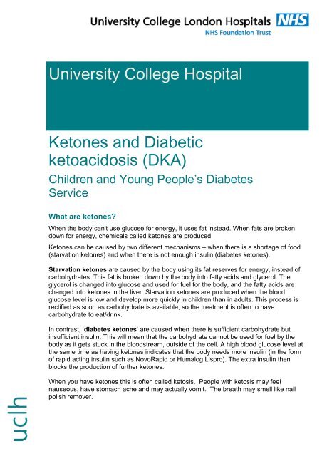 Ketones and Diabetic ketoacidosis (DKA) University College Hospital