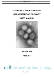 the virology user manual - University College London Hospitals