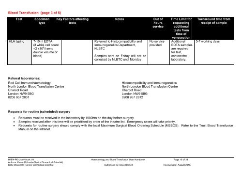 haematology users' handbook - University College London Hospitals