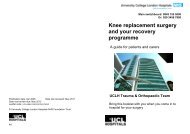 Knee replacement surgery - University College London Hospitals