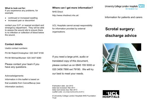 Scrotal surgery - University College London Hospitals