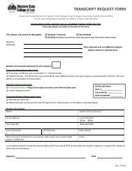 Transcript Request Form - Western State College of Law