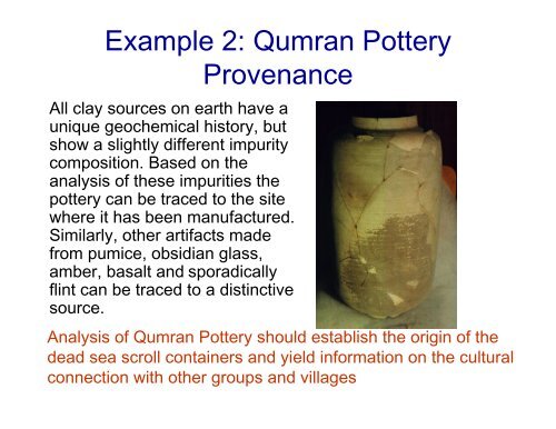 2.9. Neutron activation analysis of archaeological artifacts