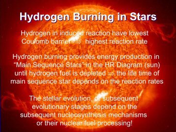 4) Hydrogen Burning in Stars