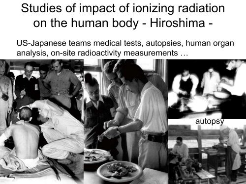 Studies of impact of ionizing radiation on the human body ...