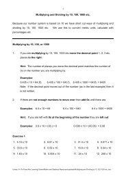 Multiplying and Dividing by 10, 100, 1000 etc. Because our ... - Unitec