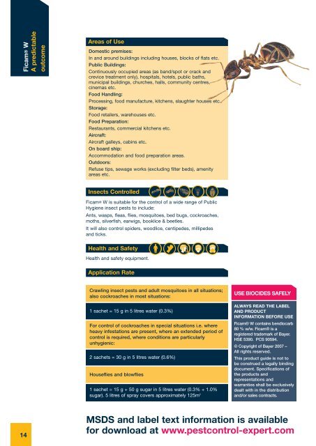 See full brochure (pdf) for Ficam® W - Bayer Pestcontrol Expert