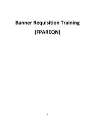 Banner Requisition Training (FPAREQN)