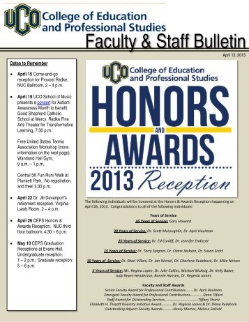 Faculty & Staff Bulletin - University of Central Oklahoma