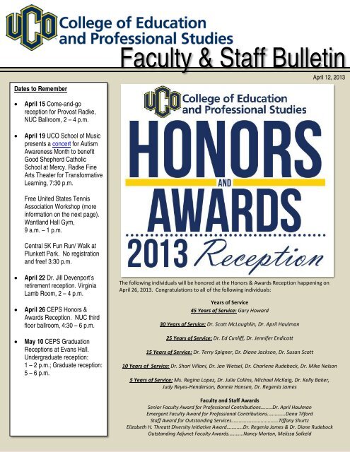 Faculty & Staff Bulletin - University of Central Oklahoma