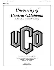 2011-12 Graduate Catalog - University of Central Oklahoma