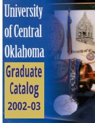 1 Graduate Catalog, 2002-2003 University of Central Oklahoma