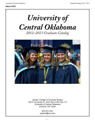 Graduate Catalog - University of Central Oklahoma