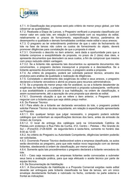 Edital nº 002/2011 - Universidade Católica de Pelotas