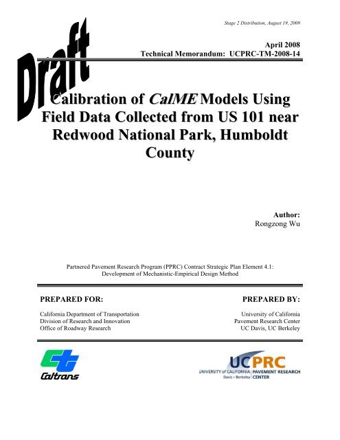 CalME - University of California Pavement Research Center - UC ...