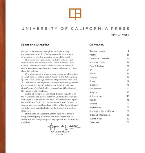 Spring 2012 - University of California Press