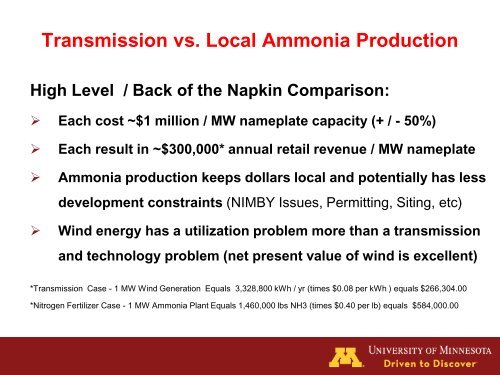 Wind to Hydrogen to Ammonia Pilot Project