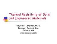 Th l R i ti it f S il Thermal Resistivity of Soils and Engineered Materials