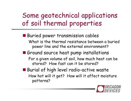 Th l R i ti it f S il Thermal Resistivity of Soils and Engineered Materials